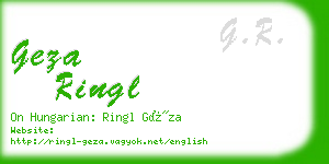 geza ringl business card